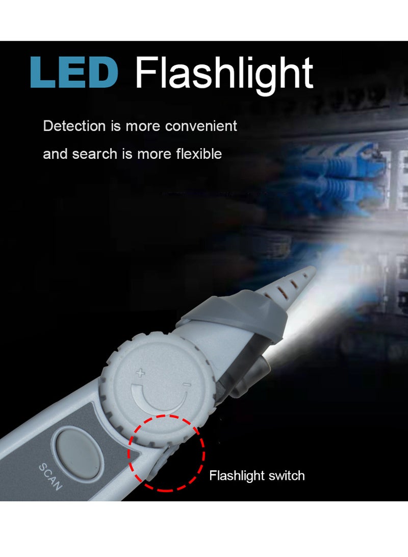 AL RAID Handheld Portable Network Cable Tester LCD Large Screen Display Digital Wire Trackers Continuity Battery Voltage Polarity Checking POE Test Multi-function Cable Tester with Flashlight - Image 2