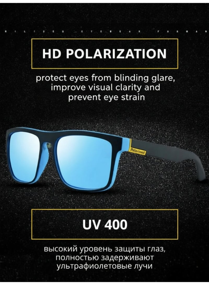 نظارات شمسية رياضية مستقطبة للرجال والنساء، حماية UV400، عدسات TAC، أزرق - Image 1