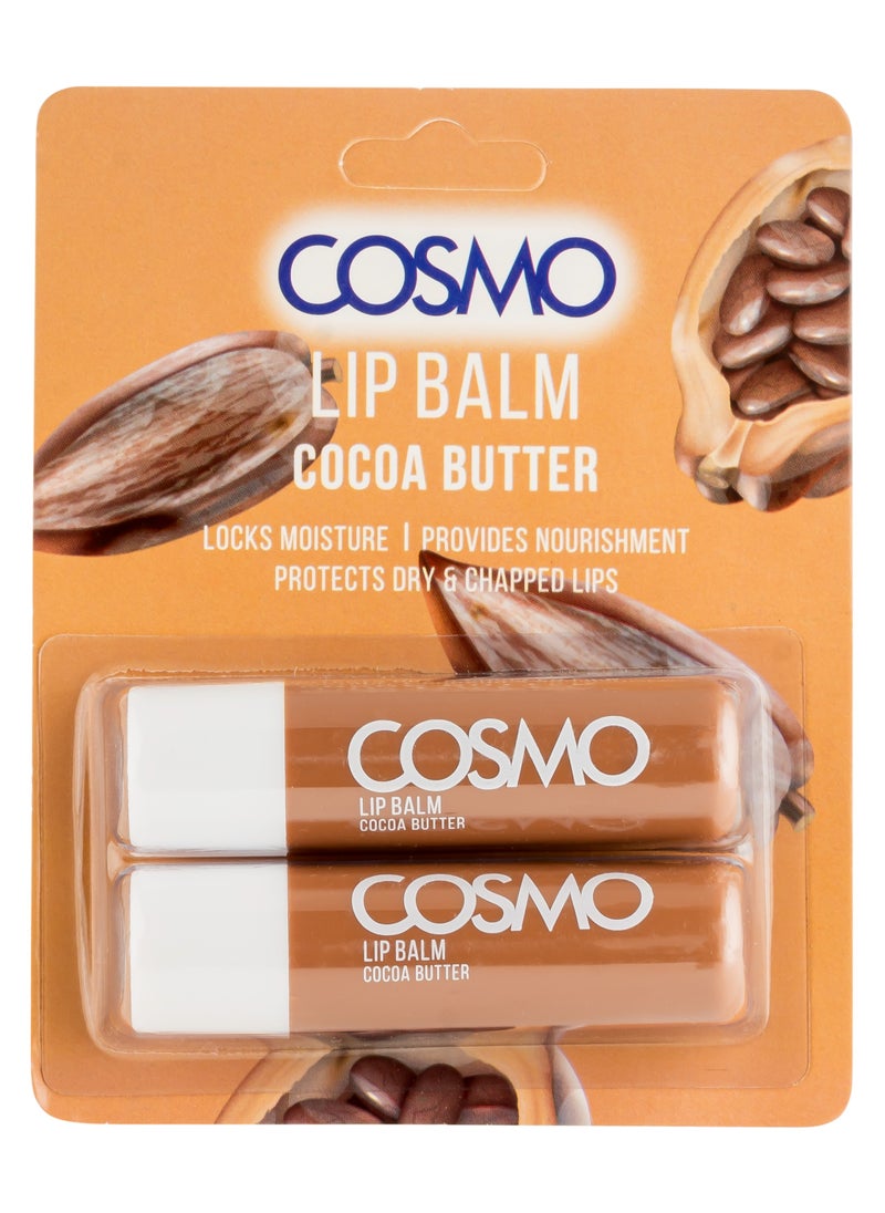COSMO - Lip Balm Soothing Cocoa Butter Locks Moisture Two Pieces 4.5 g - Image 1