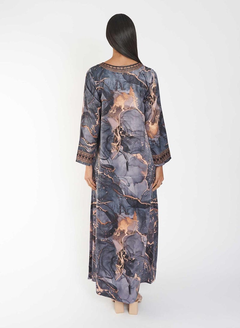 KASHKHA Marble Print Jalabiya - Image 3