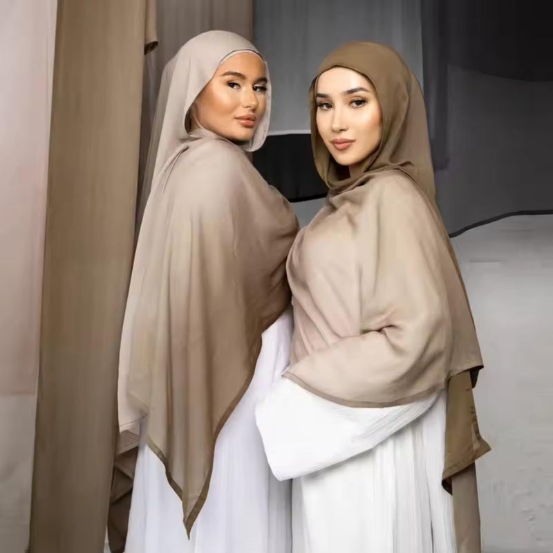 Caviotess Fashion Gradient Color Hijab Scarf for Women Soft Modal Instant Jersey Hijab Head Wraps Long Shawls - Image 3