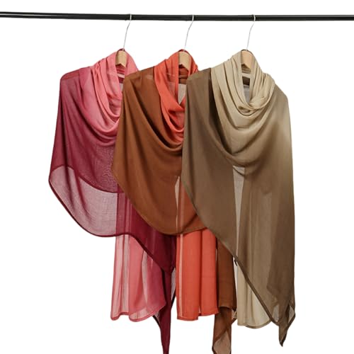 Caviotess Fashion Gradient Color Hijab Scarf for Women Soft Modal Instant Jersey Hijab Head Wraps Long Shawls - Image 5