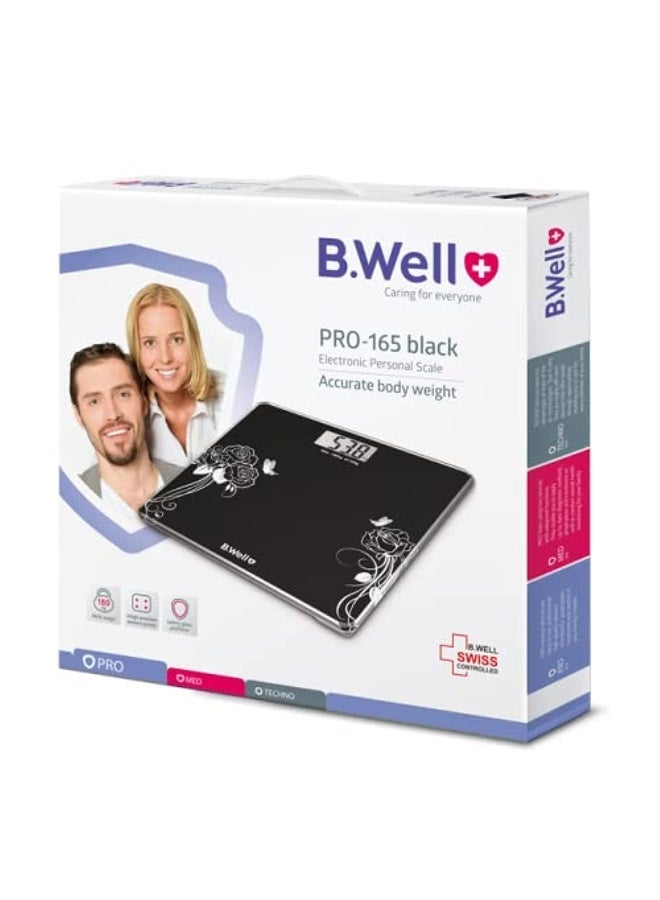 B.Well Pro-165 Electronic Personal Weighing Scale (Black) - Image 1