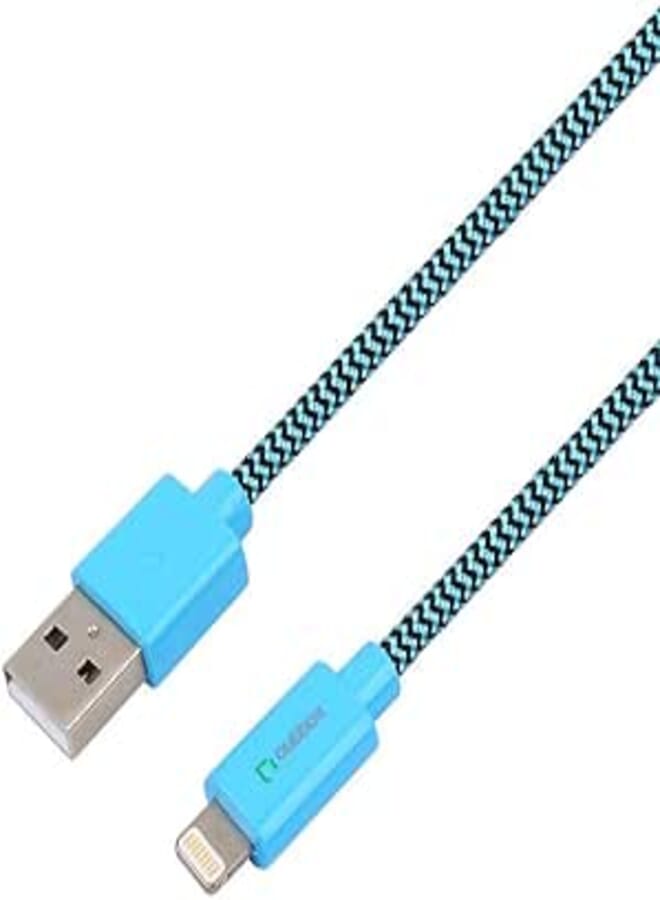 كابل Outbox Lightning إلى USB للشحن ونقل البيانات لهواتف Apple المحمولة، 2.4 أمبير، 2 متر - أزرق وأبيض