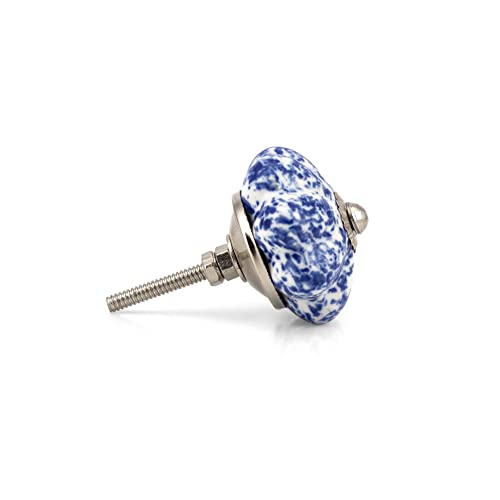 Craft Trade Ceramic Cabinet Knobs - Handmade Boho Dresser Drawer Pulls - Decorative Kitchen Door Knobs, Wardrobe, Closet, Bathroom Cabinet Handles - Artistic Kitchen Hardware - Blue, Set of 6 - Image 2