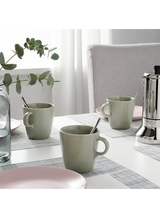 IKEA Mug in Light Green Matte Stylish stoneware mug with a capacity of 370 ml, a modern design for coffee lovers and hot and cold drinks, microwave and dishwasher safe - Image 4