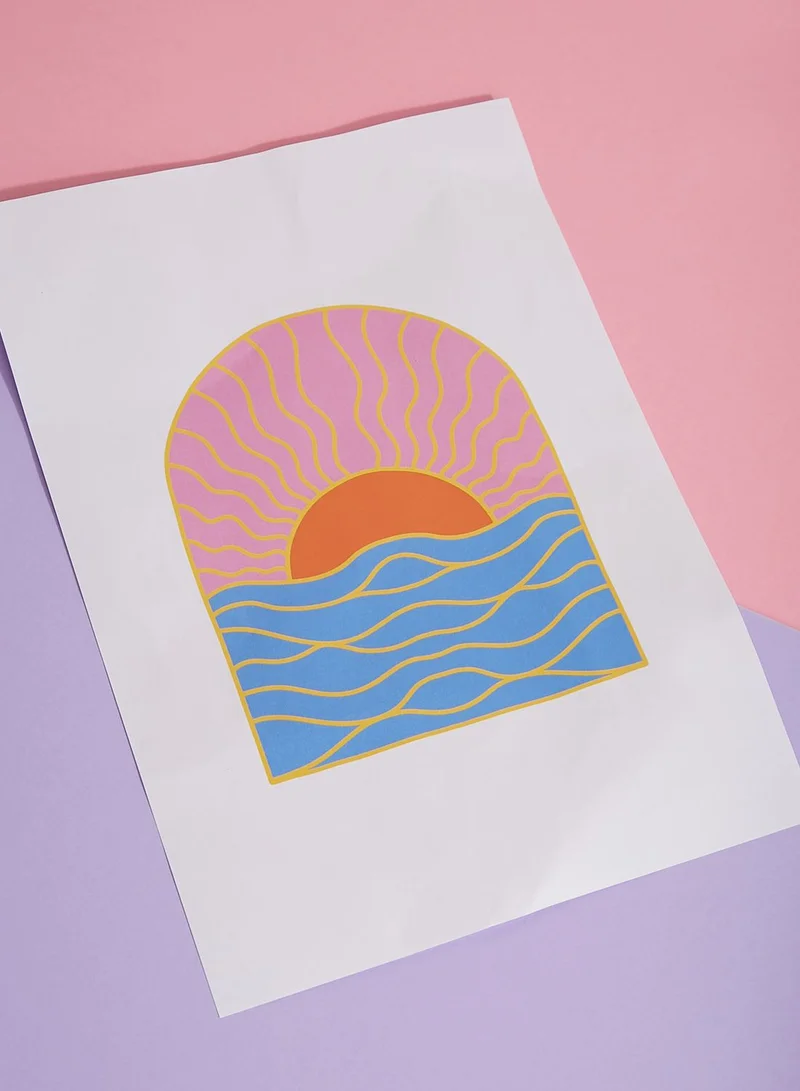COCONUT LANE Vibrant Sunset Wall Art Poster