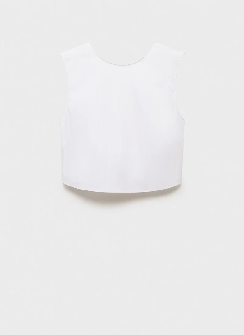MANGO Crop Top With Bow On The Back