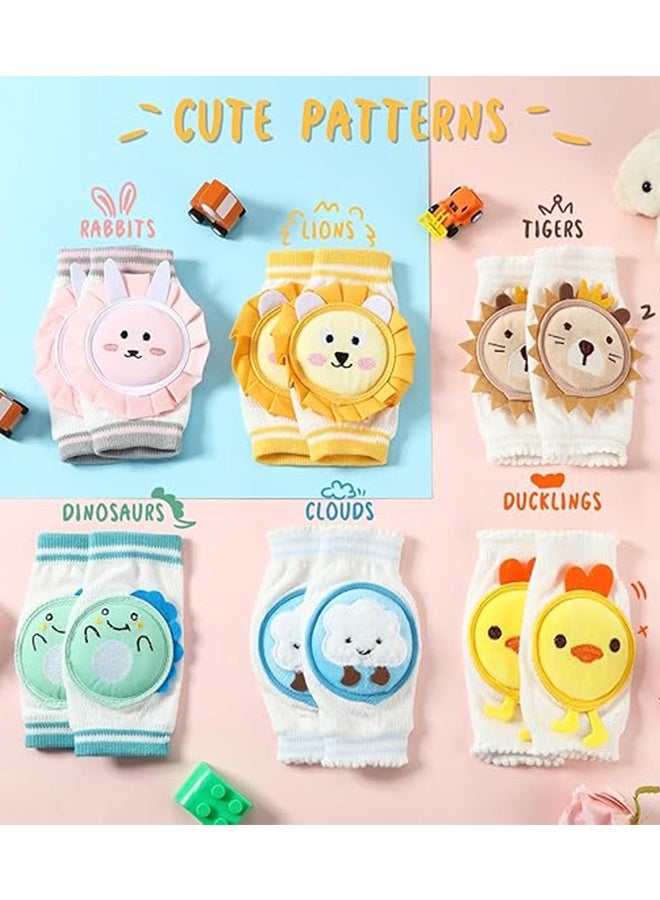 MIXDE 6 Pairs Baby Knee Pads for Crawling Large Baby Knee Protectors with Spongy Pads Breathable Leg Warmers Anti Slip Leg Protector Accessories for Toddlers Boys Girls 2-4 Years Old, XL - Image 5