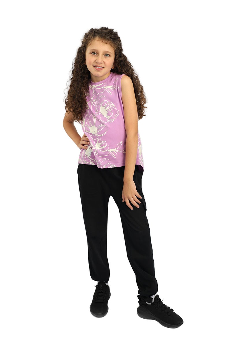 ATUM Girl's Flowery  Tank Top - Image 2