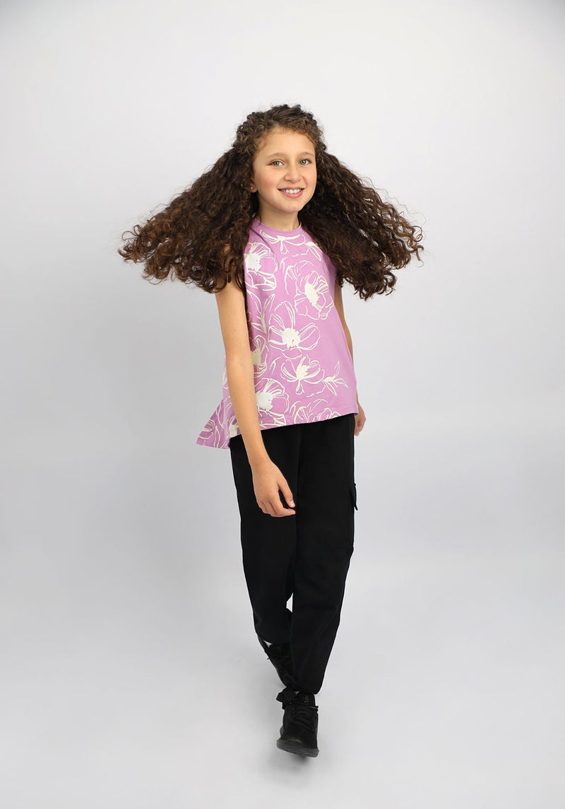 ATUM Girl's Flowery  Tank Top - Image 4