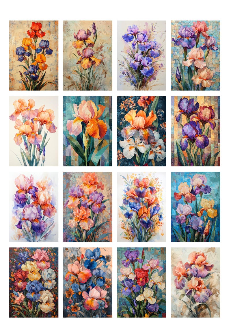 Flonz Decoupage Paper Pack (35 Sheets 6"x8") Floral Charm: Soft Peach and White Flowers nestled Against Textured Vintage Blue Backgrounds, evoking Elegance and Nostalgia FLONZ Vintage - Image 2