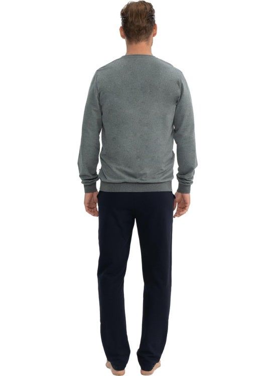 U.S. Polo Assn. Men's 2 Yarn Woven Cuffed Sleeve Skinny Leg Pocket Pajama Set  - Image 2
