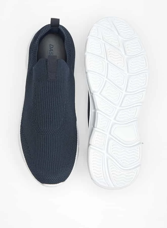 Dash Men Textured Slip-On Sports Shoes with Pull Tabs