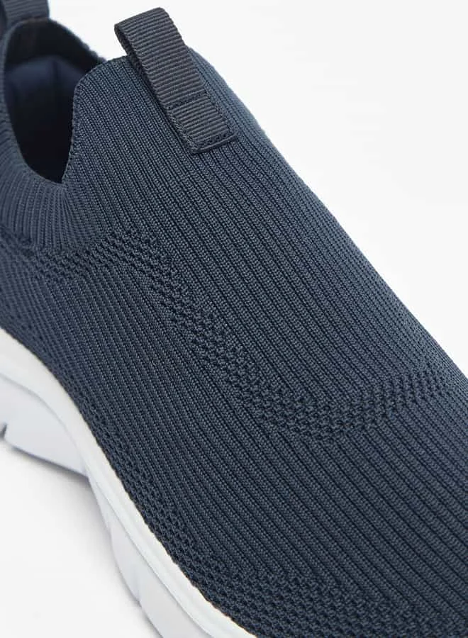 Dash Men Textured Slip-On Sports Shoes with Pull Tabs