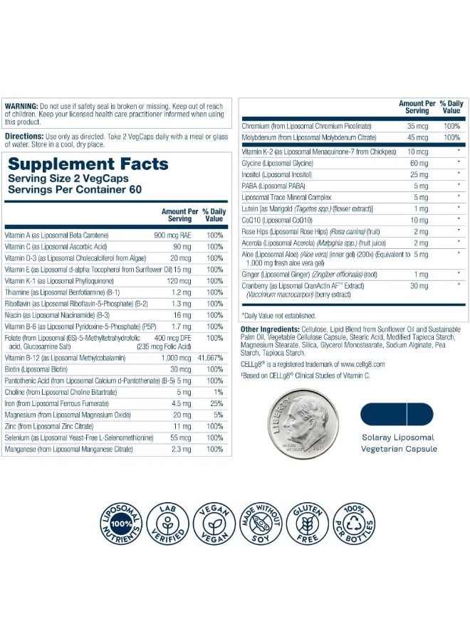 Solaray - Women'S 50+ Liposomal Multivitamin Age-Specific Nutritional Support 60 Vcaps - Image 1