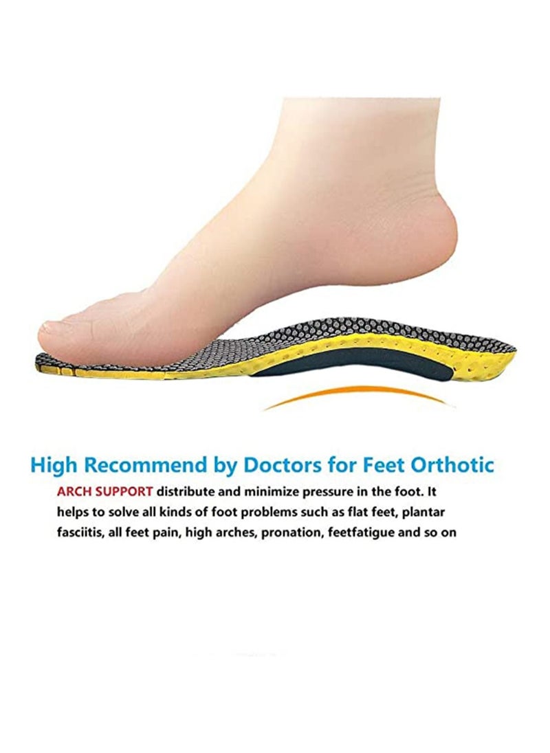 SYOSI - Orthotic Insole High Arch Foot Support Soft Medical Functional insoles Insert for  Severe Flat Feet Plantar Fasciitis Feet Pain Foot Valgus for Man And Woman Size L - Image 1