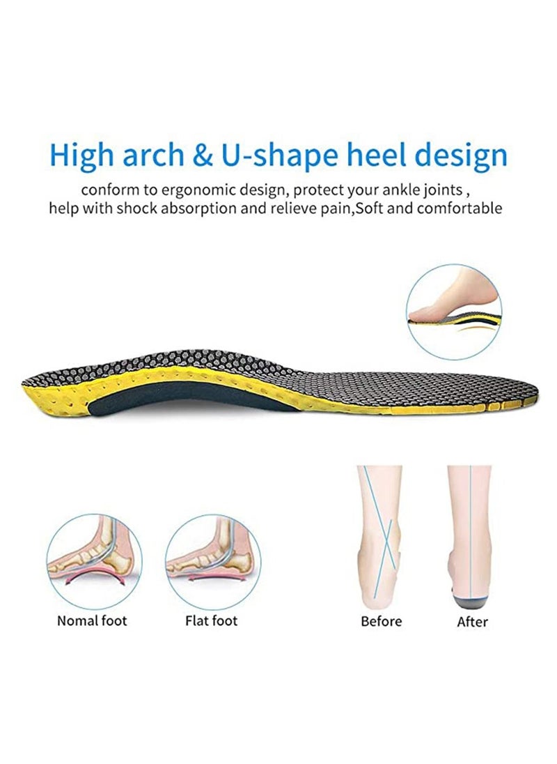SYOSI - Orthotic Insole High Arch Foot Support Soft Medical Functional insoles Insert for  Severe Flat Feet Plantar Fasciitis Feet Pain Foot Valgus for Man And Woman Size L - Image 1