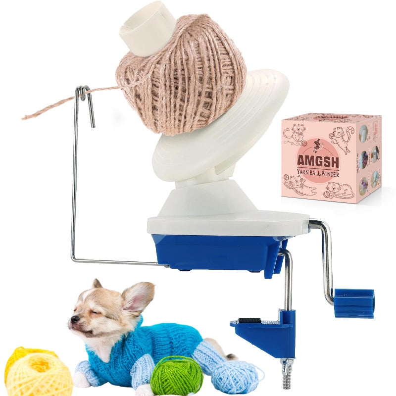 AMGSH Yarn Ball Winder Manual Winder Holder HandOperated Swift Yarn Fiber String Ball Blue