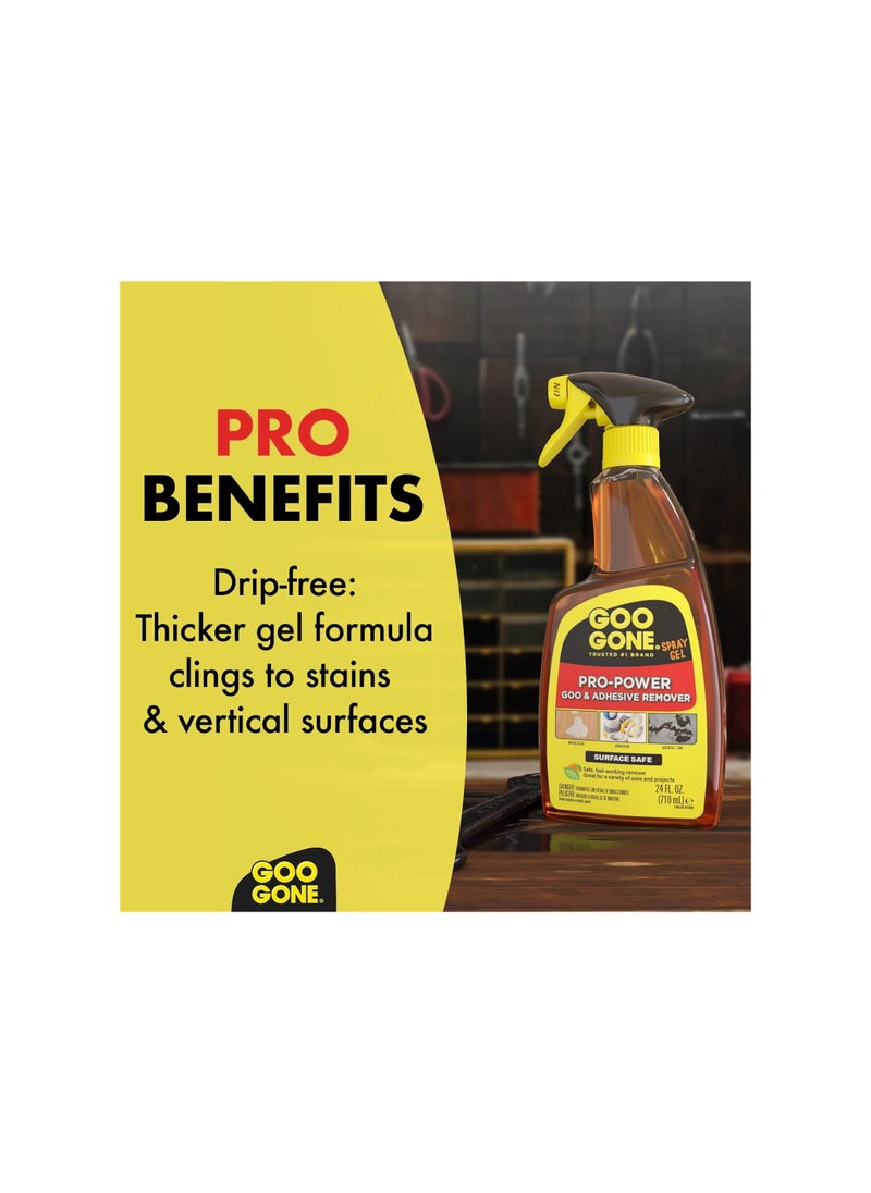 Goo Gone Goo Gone Pro-Power Spray Gel  24 Ounce Surface Safe Great Cleaner No Harsh Odors Removes Stickers Can Be Used On Tools  - Image 5