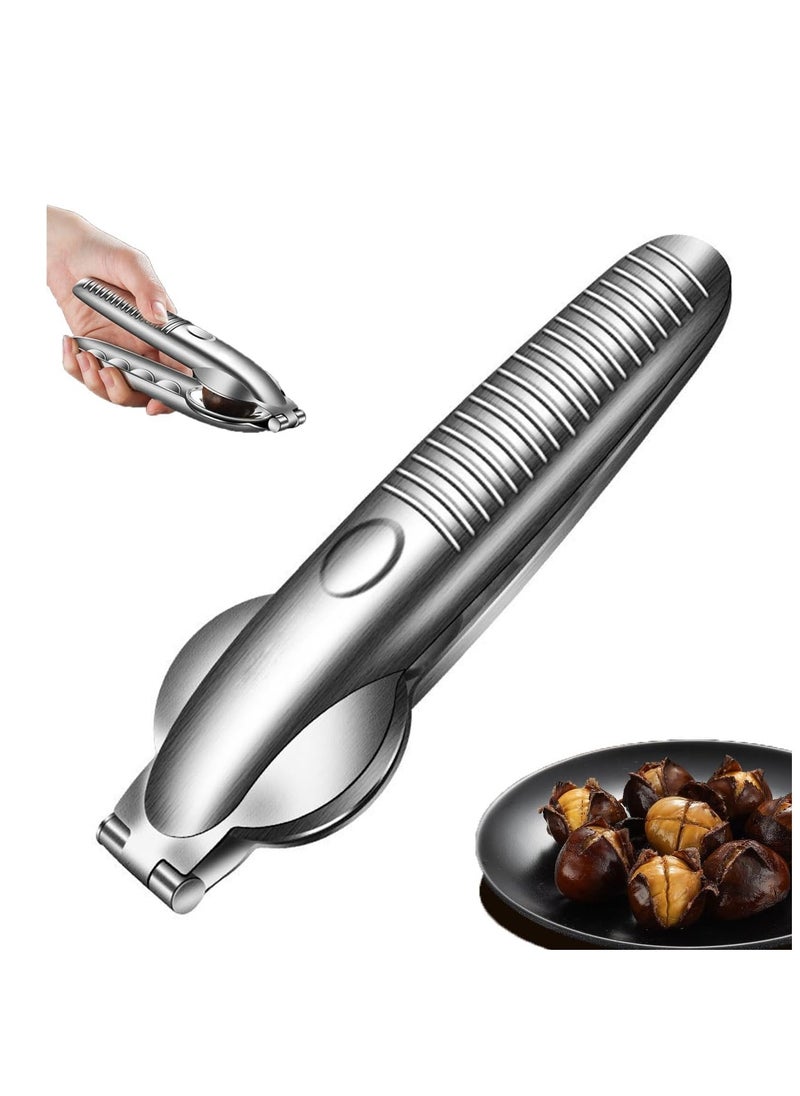 Excefore - Nutcracker Chestnut Clip Nut Cracker Sheller Walnut Pliers Metal Nut Opener Plier Multifunctional Chestnut Opener Nut 304 Stainless Steel Kitchen Tools - Image 1