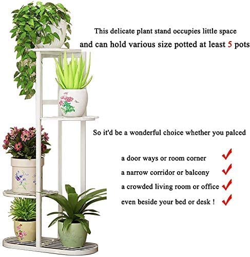 Bee Creative Trendy Decor Metal 6 Tier 7 Potted Plant Stand Multiple Flower Pot Holder Shelves Planter Rack Storage Organizer Display for Indoor Outdoor Garden Balcony Size- HxL 41x18 Inch (Gold) (7 Tier Gold) - Image 4