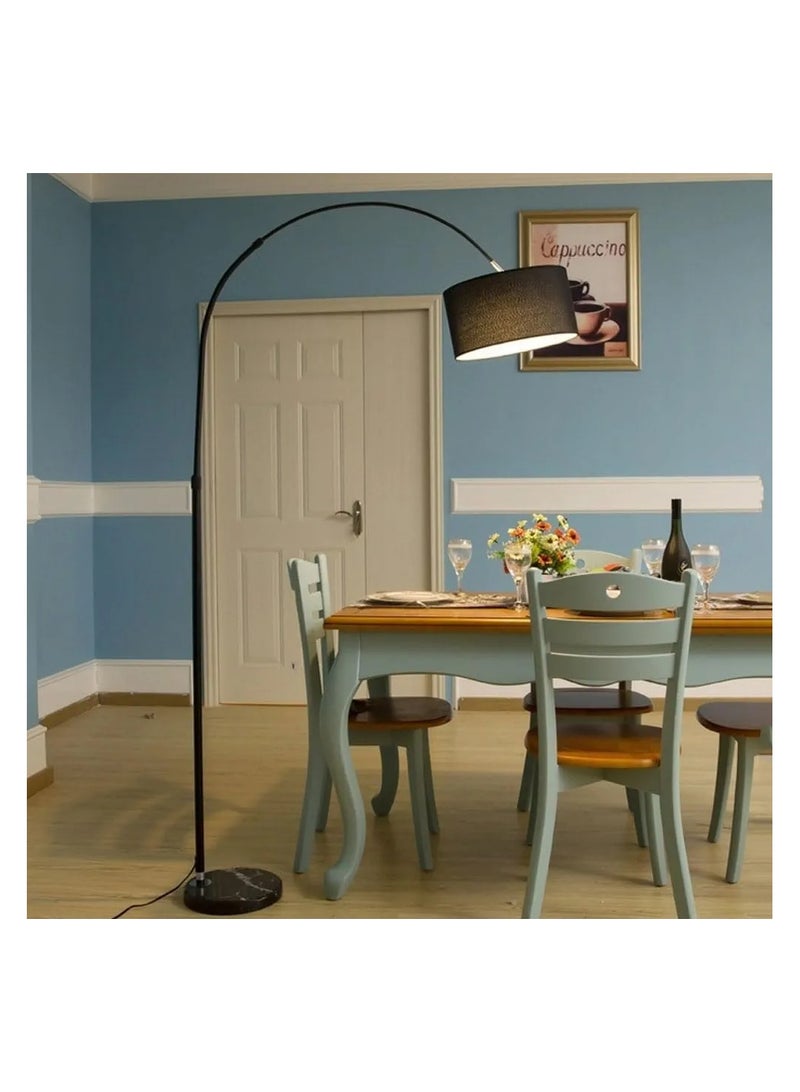 Floor Lamp With Led Bulb Metal Warm Light Black