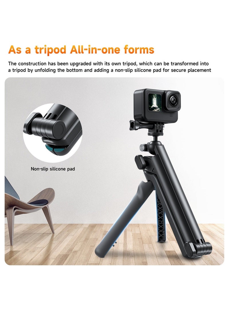 TELESIN TELESIN 3-Way Selfie Stick Tripod Grip Magic Arm Foldable Pole Multi-Mount For Insta360 Ace Pro GoPro 12 11 Action 4 3 Accessory  - Image 3