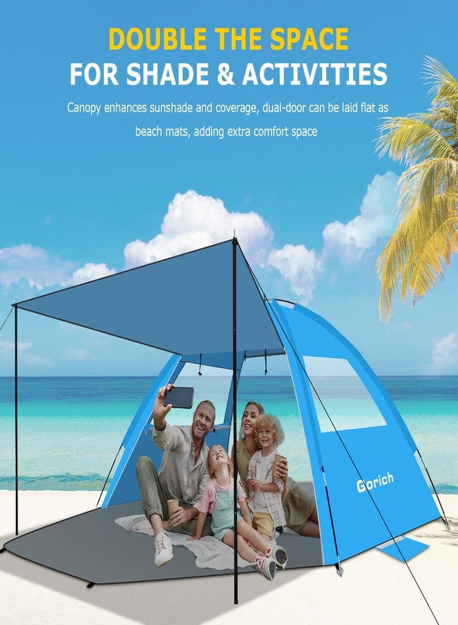 Gorich Beach Tent with Canopy - Easy Setup 3-4/5-6/7-8 Person Portable Sun Shelter, UPF 50+ UV Protection Sun Shade, Lightweight & Compact Beach Cabana for Family Travel - Image 2