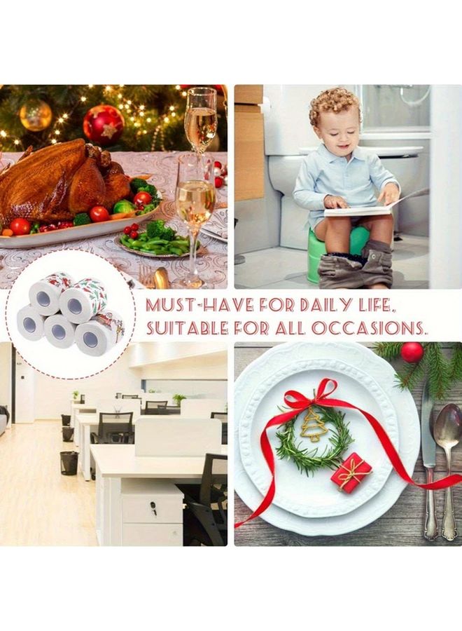 ورق تواليت عيد الميلاد بتصميم سانتا كلوز لديكور الحمام خلال العطلات والاحتفالات festive - Image 5