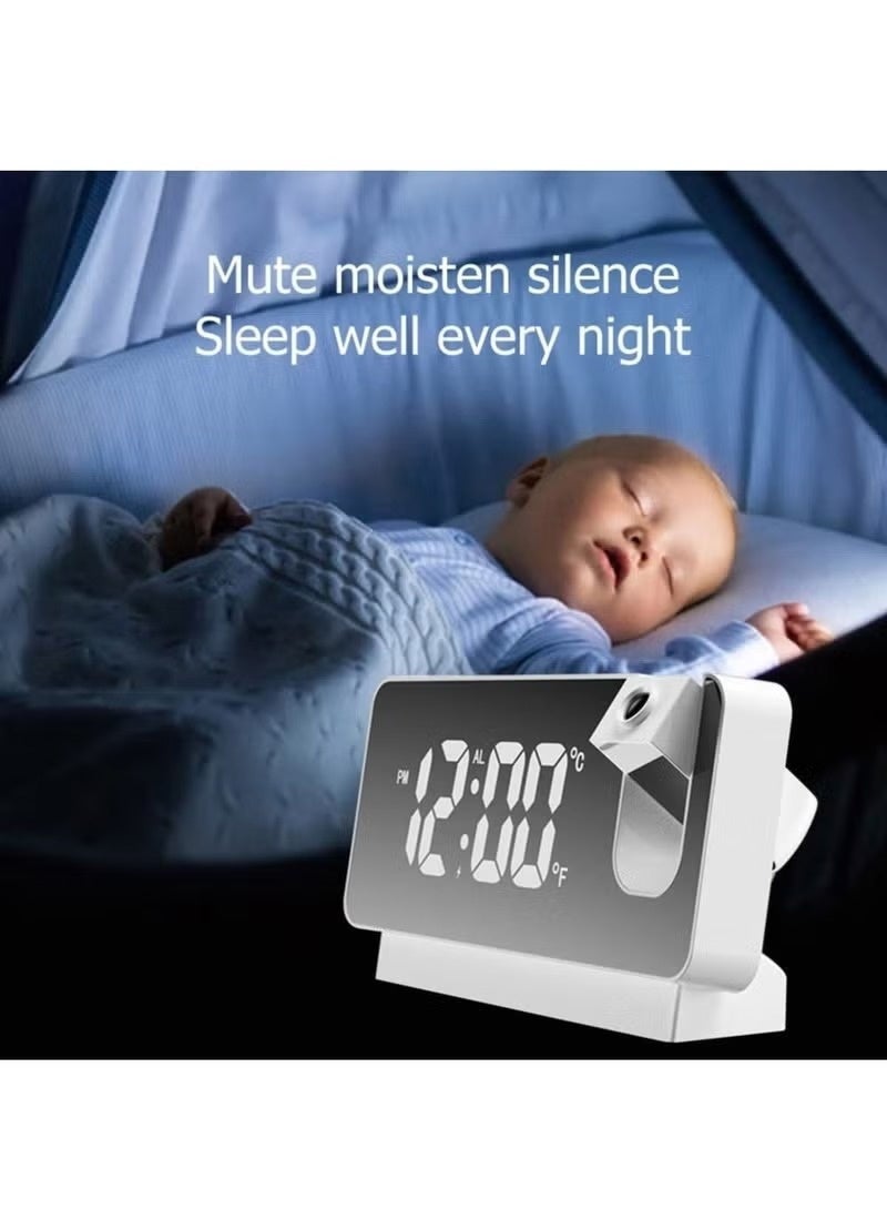 Arabest Digital Alarm Clock for Bedroom with USB Charger Port, Digital Clock with 180° Projector on Ceiling, 12/24H, Snooze, Dual Alarm Clock for Heavy Sleeper Kids Elderly - Image 4