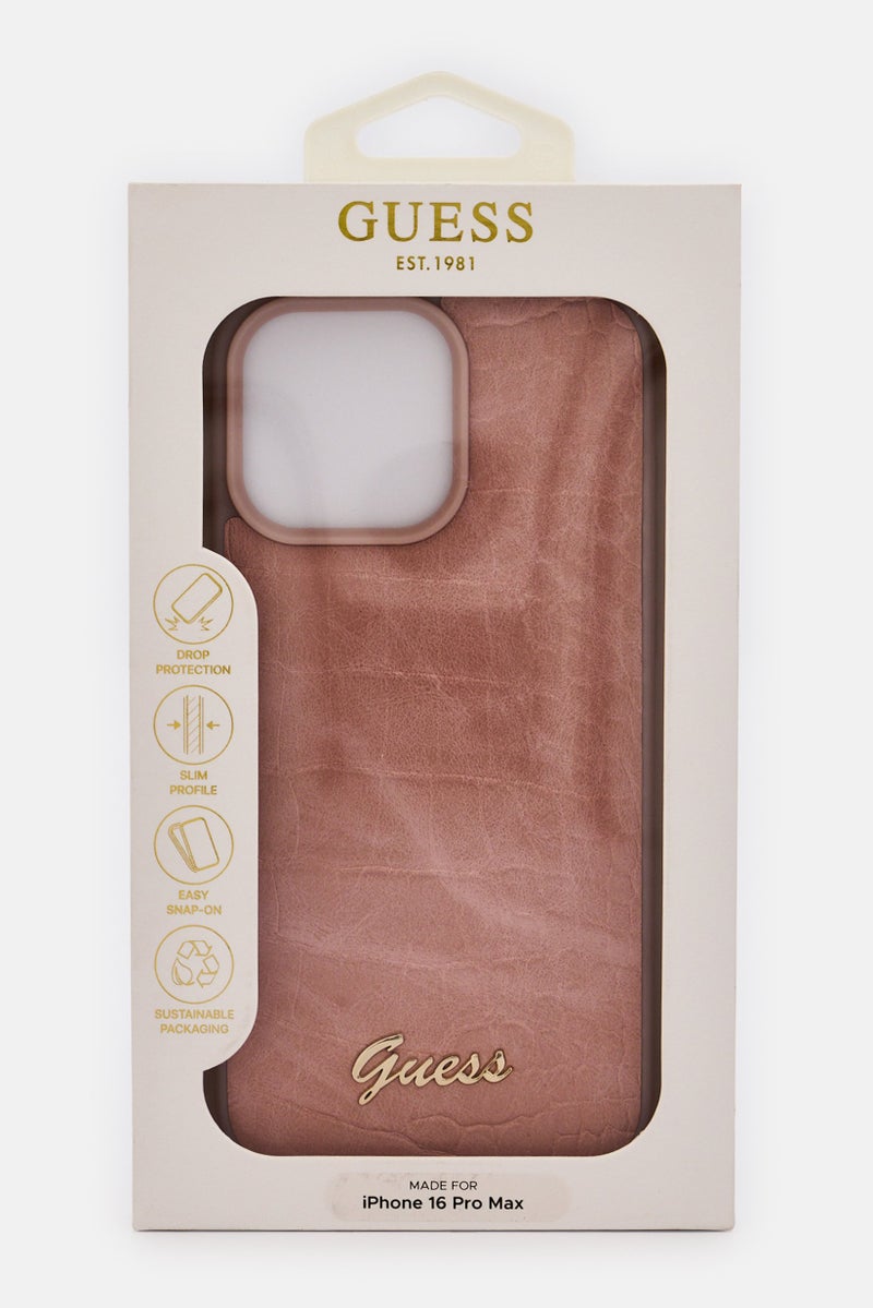 GUESS iPhone 16 Pro Max Brand Logo Protective Case, Pink - Image 2