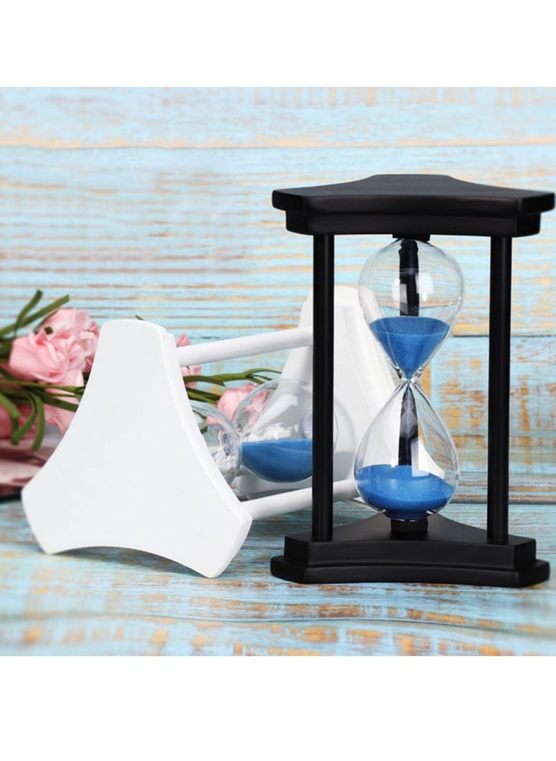 Generic - Sandglass 30 minute Timer Hourglass for Ornament Sand Clock Crafts  Decoration New Year Birthday Tea Coffee Table Book Shelf School Game Wooden Frame Sand Timer Blue - Image 1