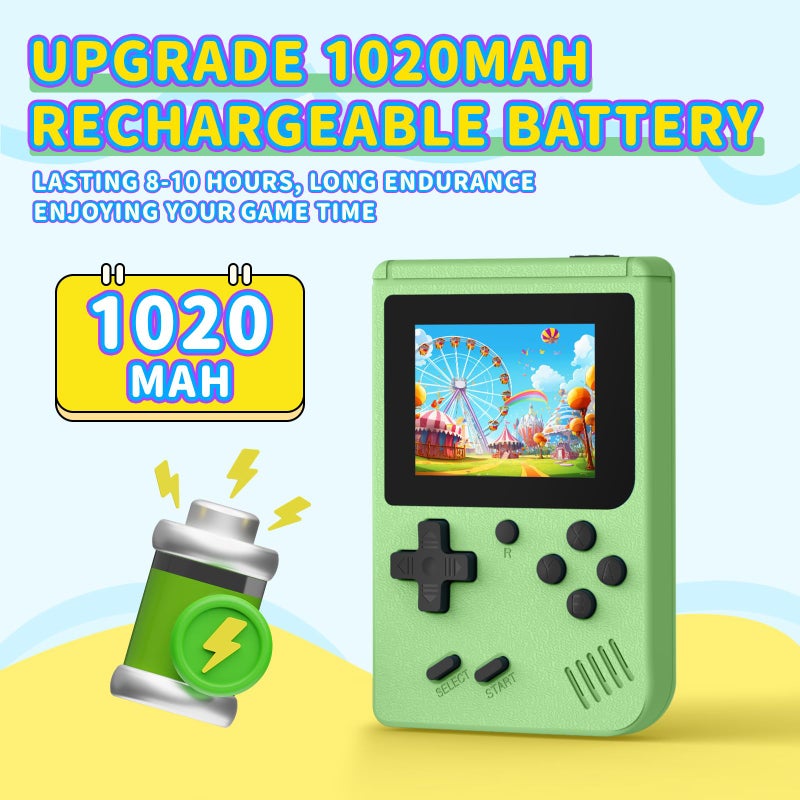 AQHH Retro Gaming Console  Portable Video Game Console With 3.0 Inch Ips Screen And Preloaded 400 Classic Video Games  Mini Retro Handheld Game Console (Chartreuse) - Image 2