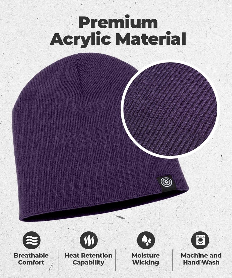 Revony Original Beanie Cap - Soft Knit Beanie Hat - Warm and Durable (Purple) - Image 2