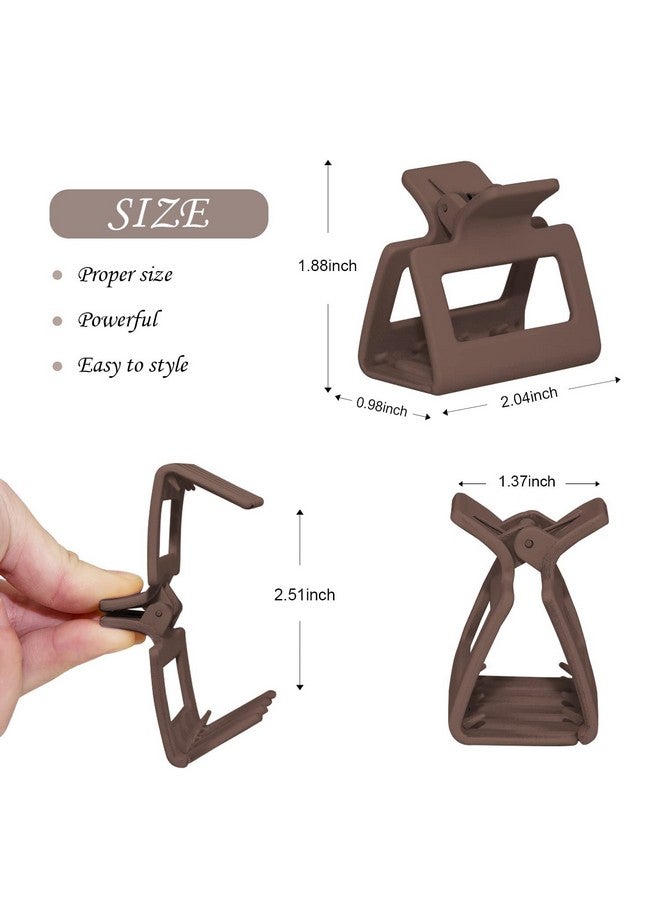 Bakefy-6 Pcs Hair Clips: 2" Matte Claw & Square/Rectangular Jaw Clips for Thin/Thick Hair, Women & Girls - Image 2