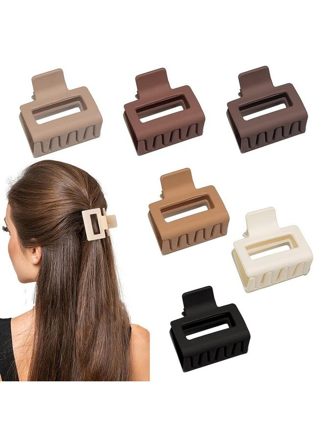 Bakefy-6 Pcs Hair Clips: 2" Matte Claw & Square/Rectangular Jaw Clips for Thin/Thick Hair, Women & Girls - Image 1