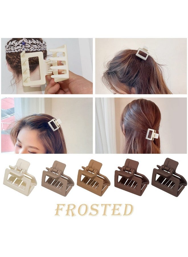 Bakefy-6 Pcs Hair Clips: 2" Matte Claw & Square/Rectangular Jaw Clips for Thin/Thick Hair, Women & Girls - Image 4