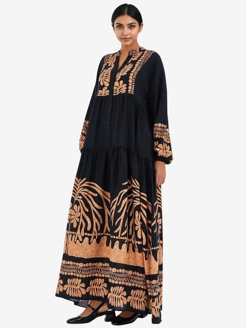 BDART Printed V-Neck Maxi Dress