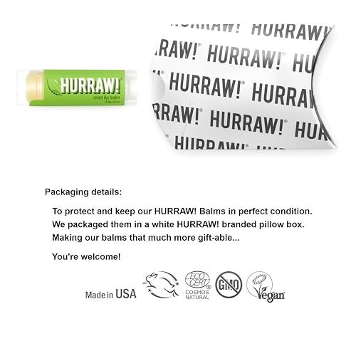 Hurraw! Mint Lip Balm: Organic, Certified Vegan, Cruelty and Gluten Free. Non-GMO, 100% Natural Ingredients. Bee, Shea, Soy and Palm Free. Made in USA - Image 2