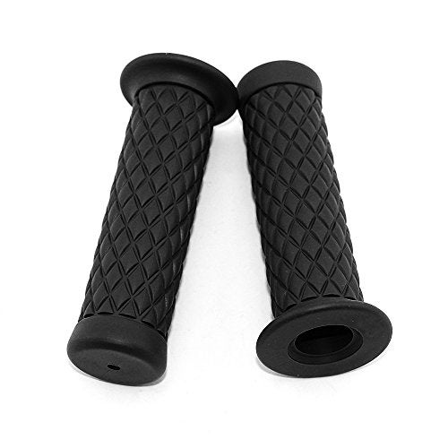 surpassme Motorcycle Grips Non Slip Rubber Bar End Thruster Grip 7/8" 22mm 24mm Motorcycle Comfort Hand Handlebar Grip Thruster Grip (Black) - Image 1