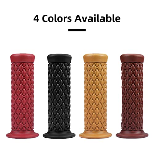 surpassme Motorcycle Grips Non Slip Rubber Bar End Thruster Grip 7/8" 22mm 24mm Motorcycle Comfort Hand Handlebar Grip Thruster Grip (Black) - Image 5