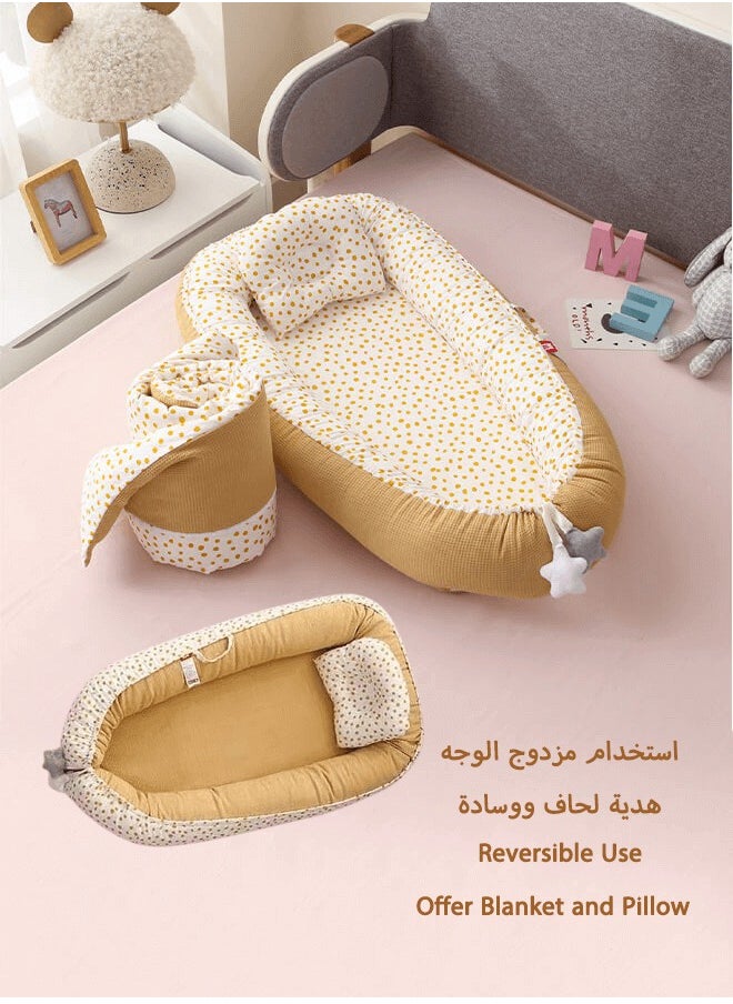 Riolio Baby Recliner for Newborns - Portable Crib Bed for Co-Sleeping - Comfortable Recliner Cushion and Snuggle Nest with Pillow - Baby Boys & Girls (0-12 months)  - Image 1