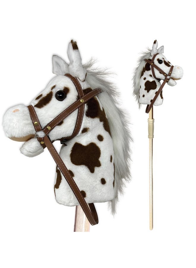 Nature Bound Nature Bound Stick Horse | Plush Handcrafted Hobby Horse | Stick Pony Provides Fun Pretend Play for Toddlers & Preschoolers | Handsewn, Wood, Sound Effects | Pinto Style  - Image 1