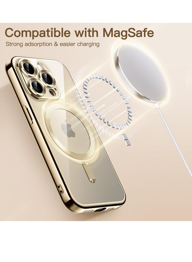 ELTRAZONE Electroplated Case for iPhone 15 Pro Max 6.7-Inch, Camera Lens Full Protection, Compatible with MagSafe Wireless Charging, Shockproof Soft TPU Phone Cover (Gold) - Image 4