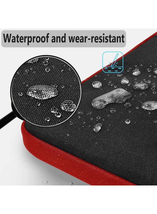 Hseok Slim Laptop Shoulder Bag 13-14 inch HandBag with Small Case Compatible with MacBook Pro 14" M3 M2 M1 2024-2021, All Model 13.3" MacBook Air/Pro, XPS 13/14 Most 13"-14" Notebooks,Red Zipper - Image 4