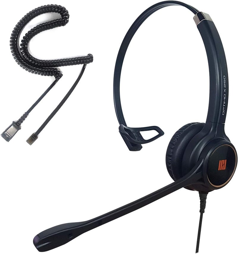 IPD IPH-250 Phone Headset with Noise Cancelling Microhone for Office and Call Center- Comapatible with Polycom VVX, Aastra,Avaya Digital, Nortel,Samsung,Mitel landline Phones. - Image 1