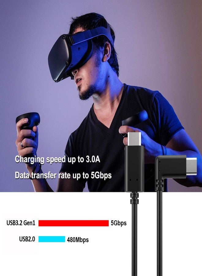 Easy Hood USB C to USB C Cable Compatible for Oculus Quest 2 / Quest Link Cable, USB 3.2 Gen 1 Type C 5Gbps/3A High Speed Data Transfer Fast Charging Cord for Oculus Quest VR Headset and Gaming PC - Image 2