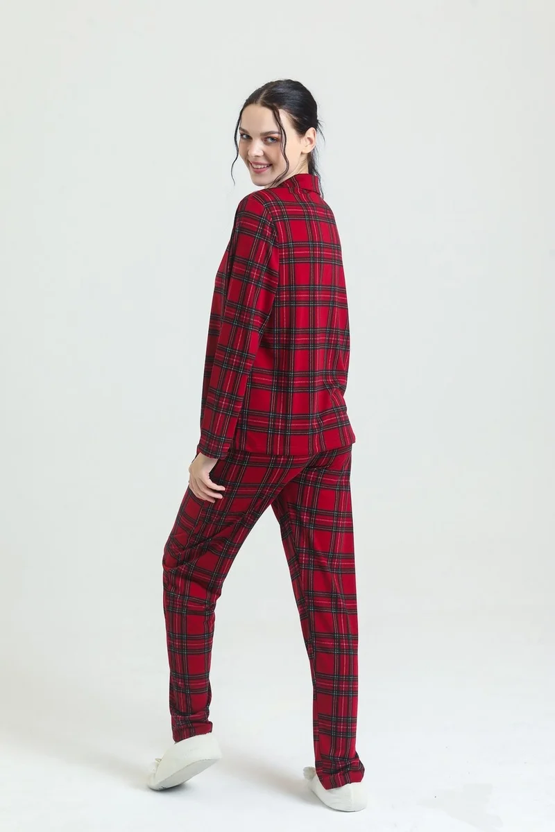 ماجيك فورم 17864 Women's Front Buttoned Pajamas Set- Claret Red