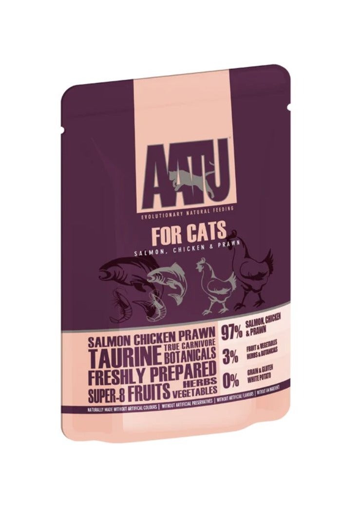 AATU Salmon Chicken & Prawn Wet Cat Food 85g x 3pcs - Image 2